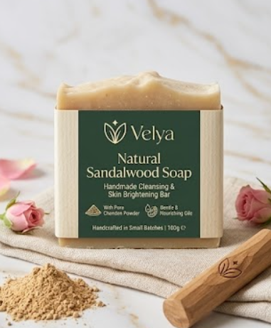 Natural Sandalwood Soap – Handmade Cleansing & Skin Brightening Bar